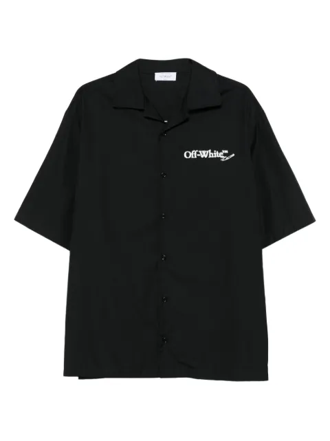 Off-White logo-embroidered short-sleeve shirt
