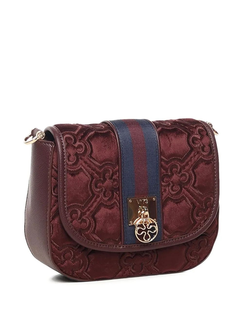 V73 Quilted-effect Shoulder Bag In Red