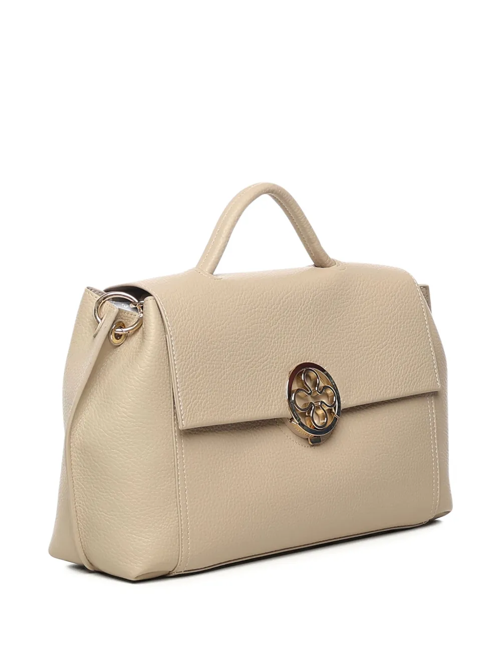 V73 Federica V Circular-plaque Shoulder Bag In Neutral