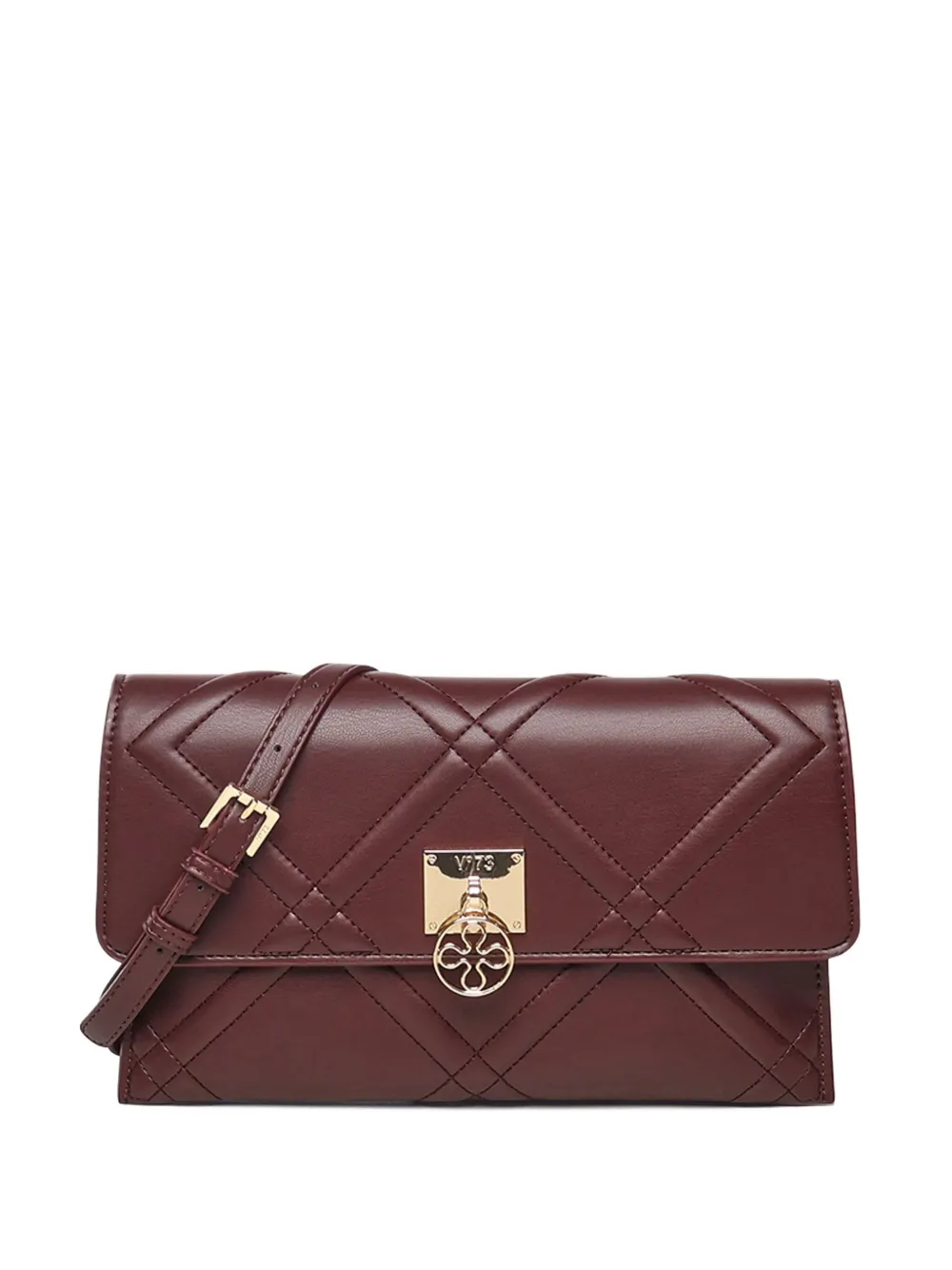 V73 Bridget Quilted-detail Clutch Bag In Burgundy