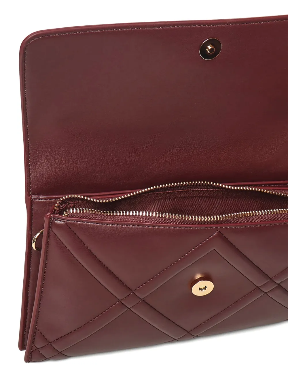 V73 Bridget Quilted-detail Clutch Bag In Burgundy