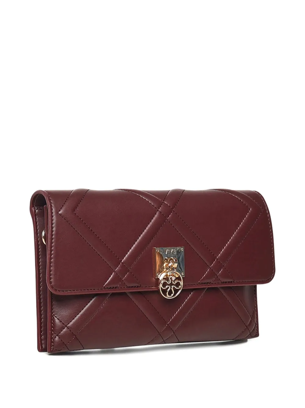 V73 Bridget Quilted-detail Clutch Bag In Burgundy