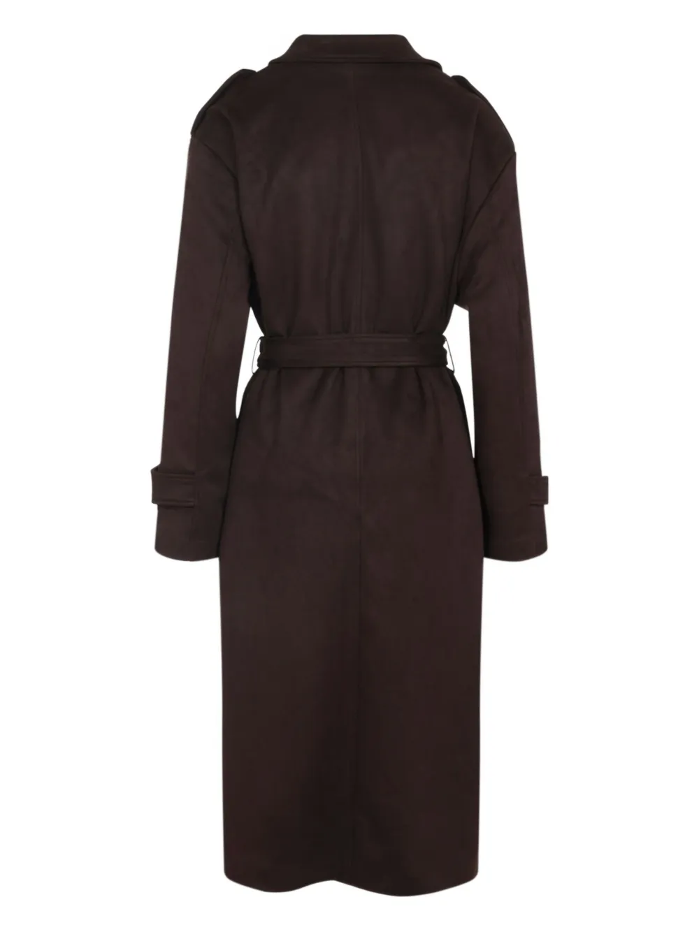 The Frankie Shop Pembroke Faux Suede Trench Coat In Brown