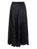 Diesel frayed-hem a-line skirt - Black