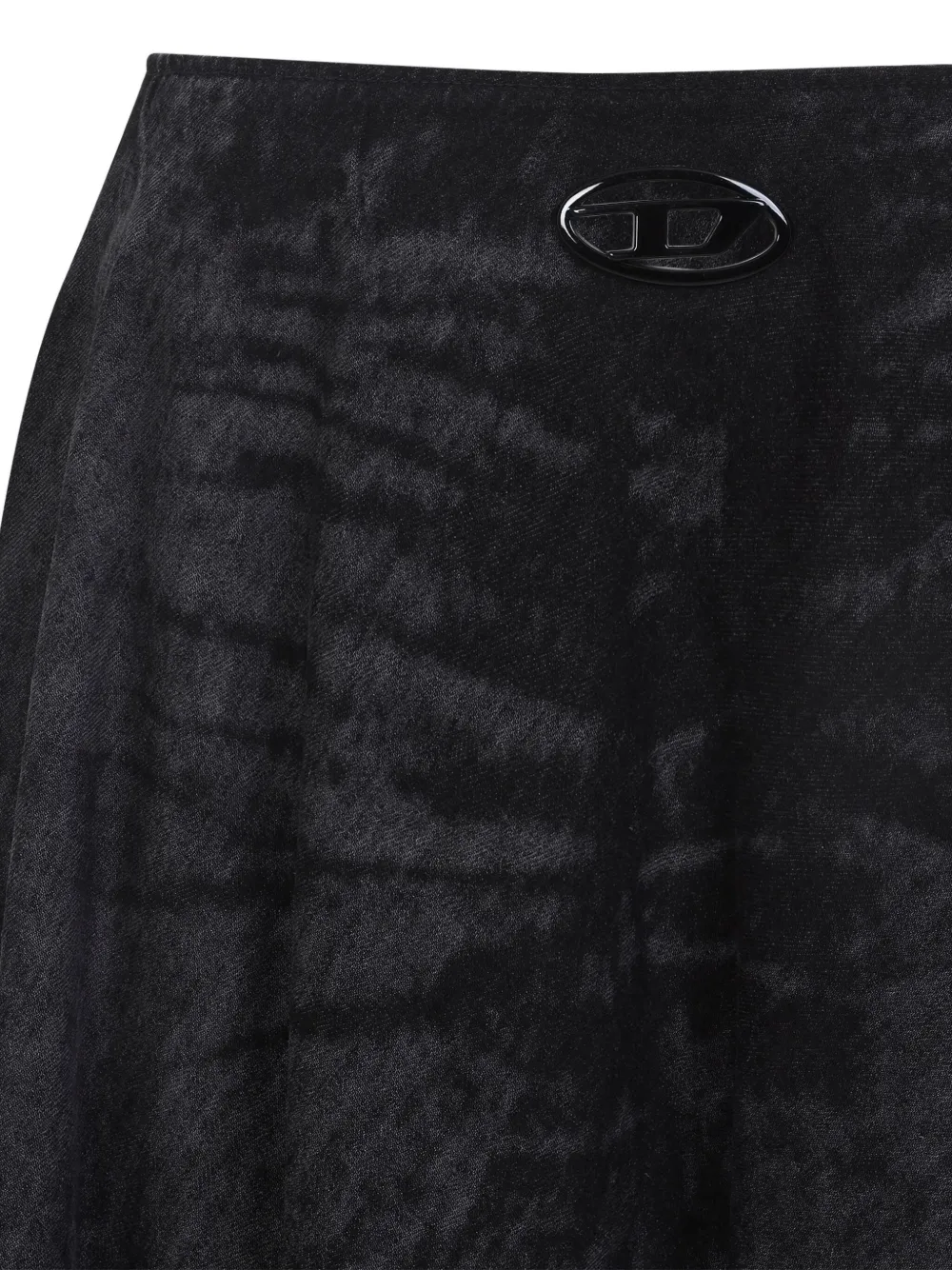 Diesel Frayed-hem A-line Skirt In Black