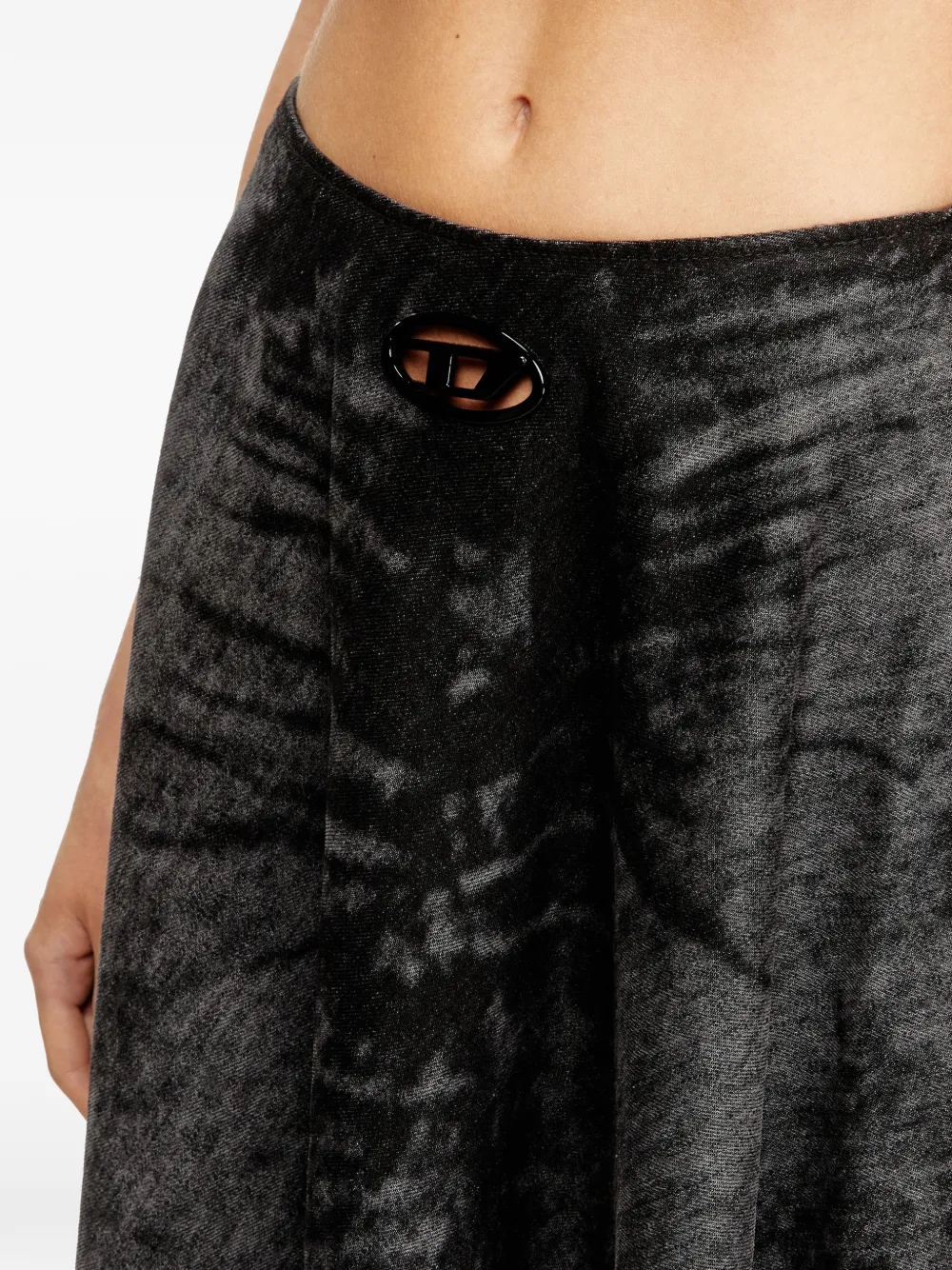 Diesel A-lijn rok met franje zoom Zwart