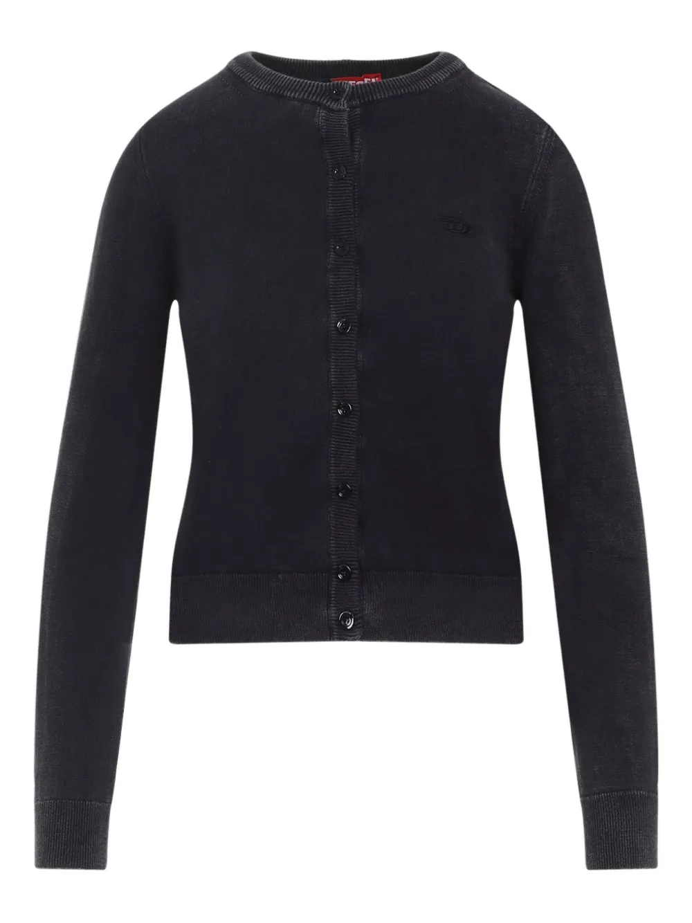 Diesel button-fastening logo-embroidered cardigan - ブラック Diesel button-fastening logo-embroidered cardigan - ブラック