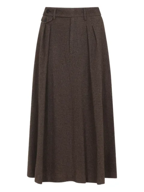 Ralph Lauren Collection pleated tweed skirt
