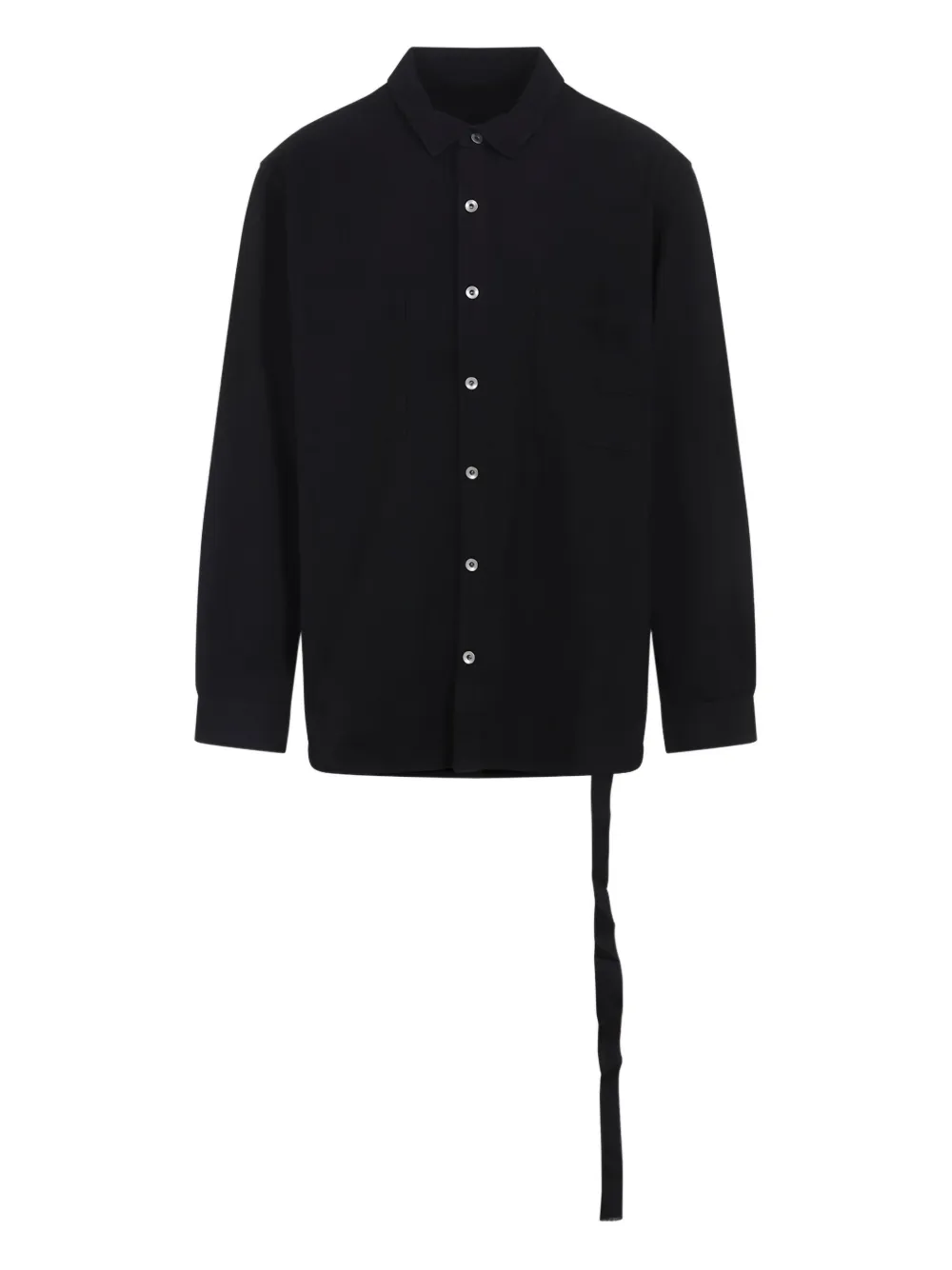 Rick Owens DRKSHDW pocket trailing-tail shirt - ブラック Rick Owens DRKSHDW pocket trailing-tail shirt - ブラック