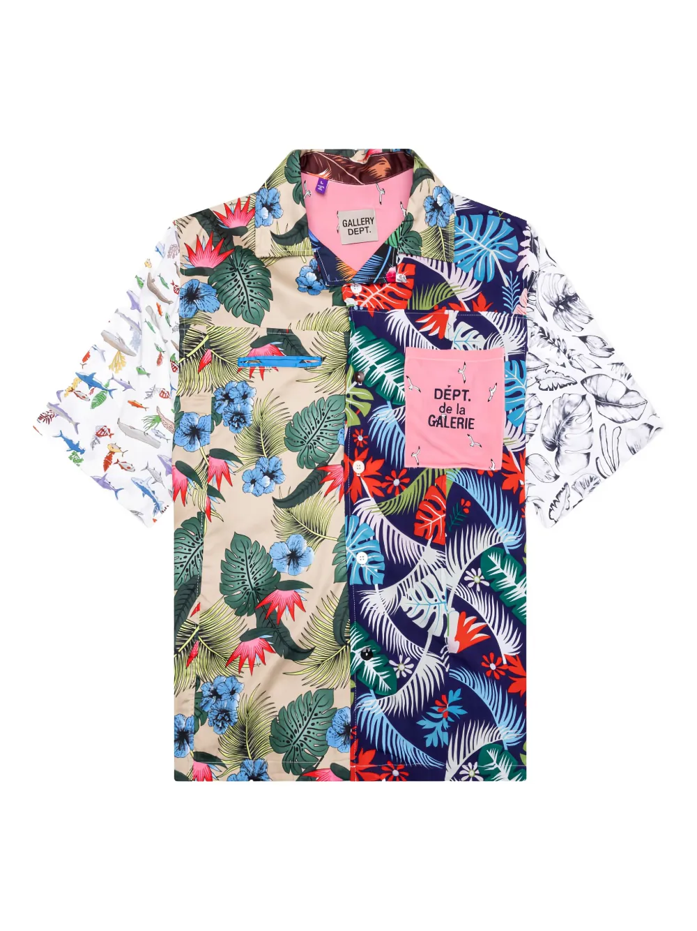 GALLERY DEPT. leaf-print short-sleeve shirt - ブルー GALLERY DEPT. leaf-print short-sleeve shirt - ブルー