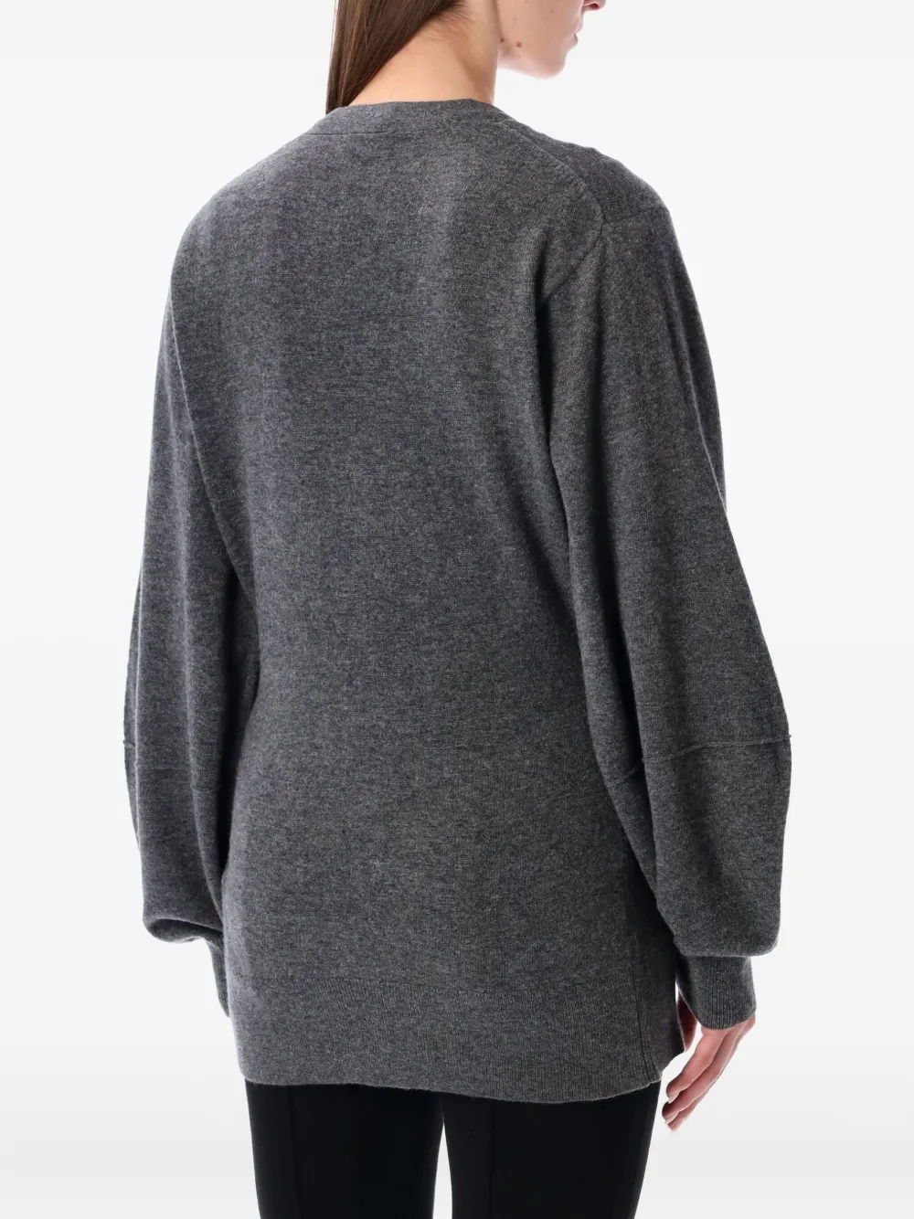 The Garment Grey Melange Como Sleeve Wool Cardigan In Gold