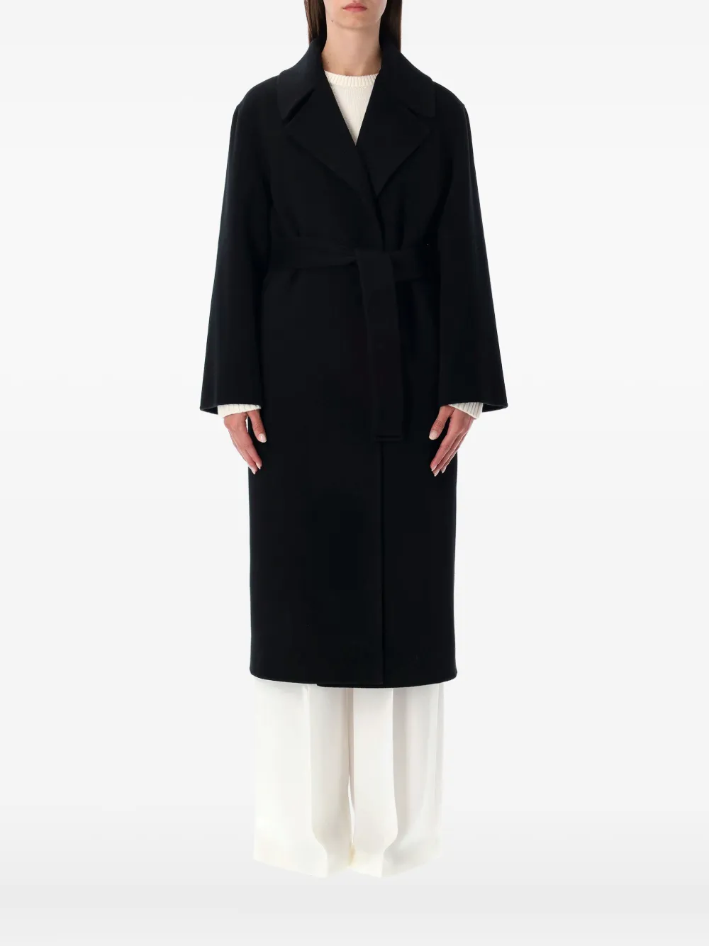 Alberta Ferretti belted wrap coat | Black | Image 1
