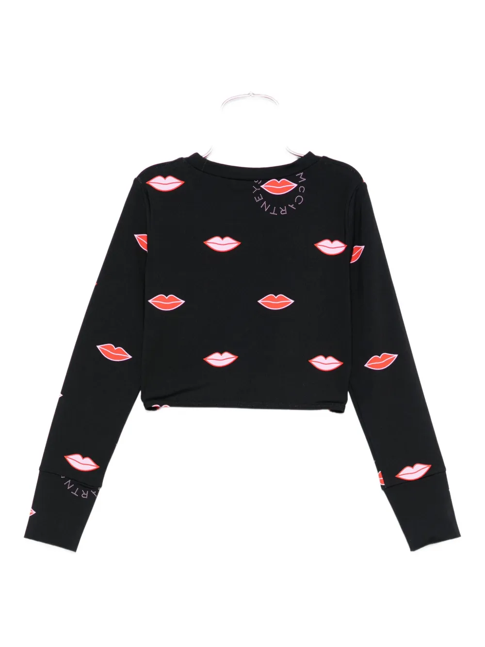 Stella Mccartney Lip-print Long-sleeve T-shirt In Black