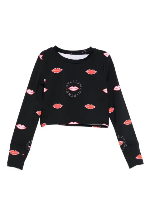 Stella McCartney Kids lip-print long-sleeve T-shirt