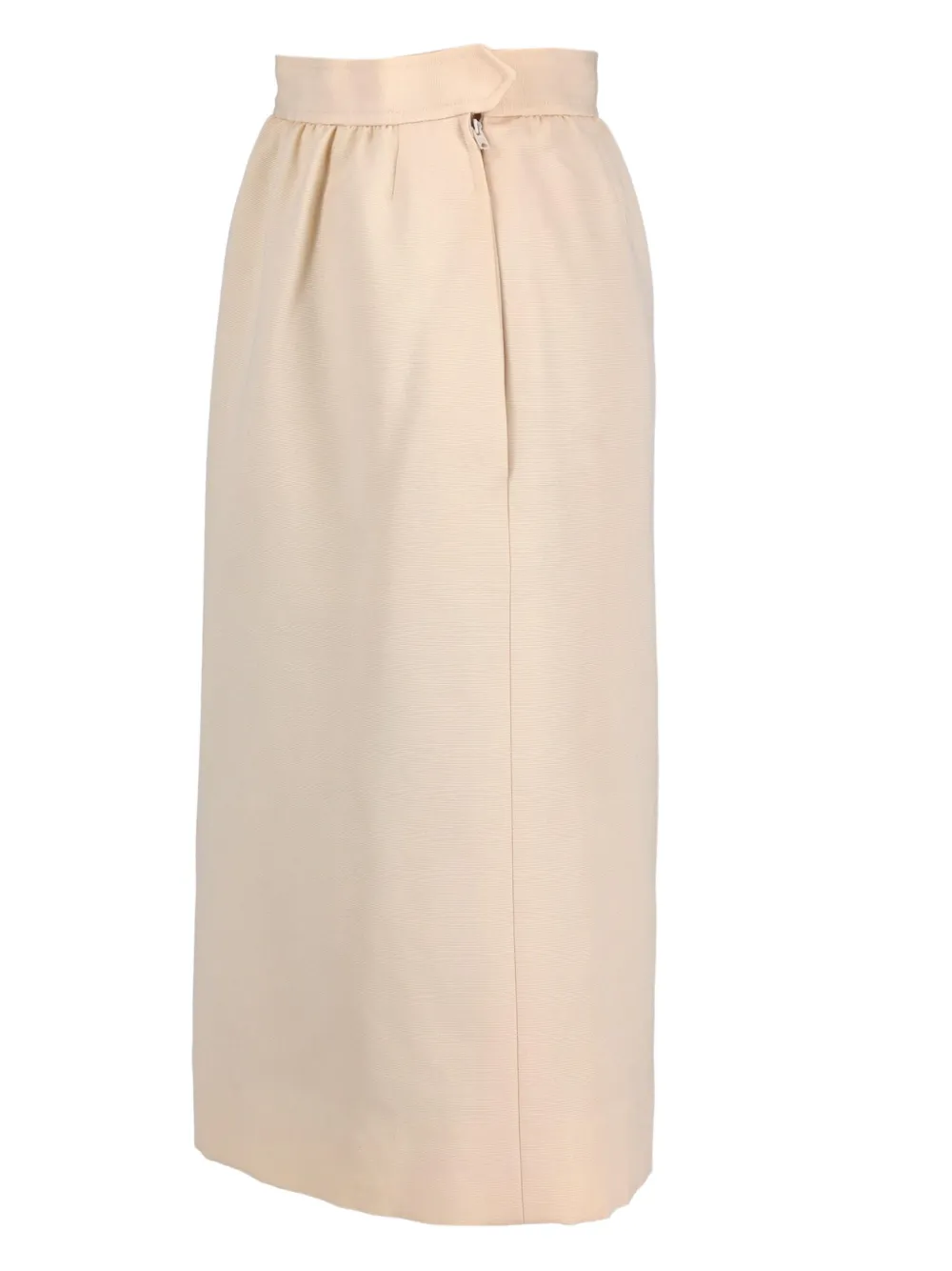 Pre-owned Saint Laurent 1970s Wool Pencil Skirt In Neutral