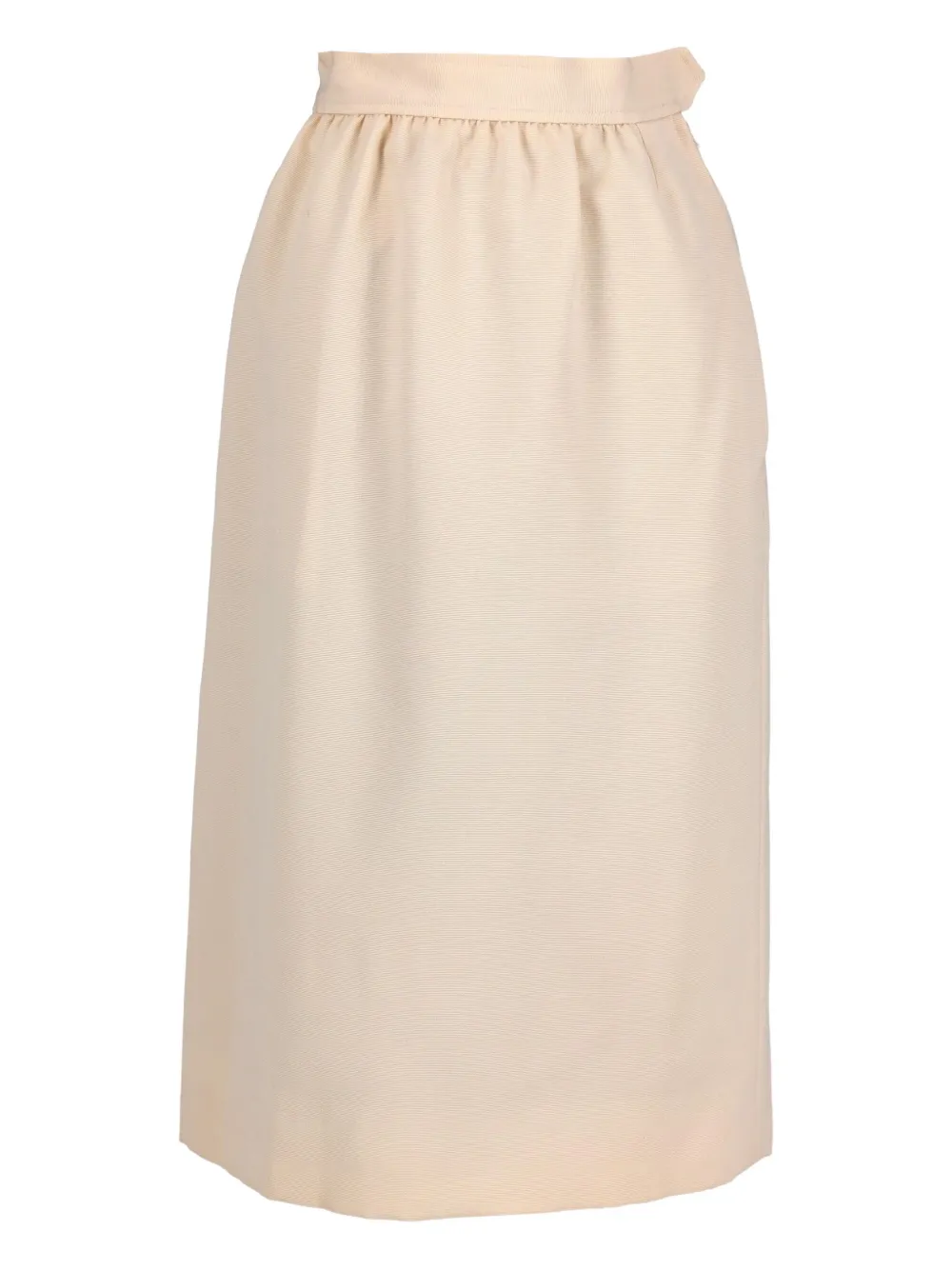 Pre-owned Saint Laurent 1970s Wool Pencil Skirt In Neutral