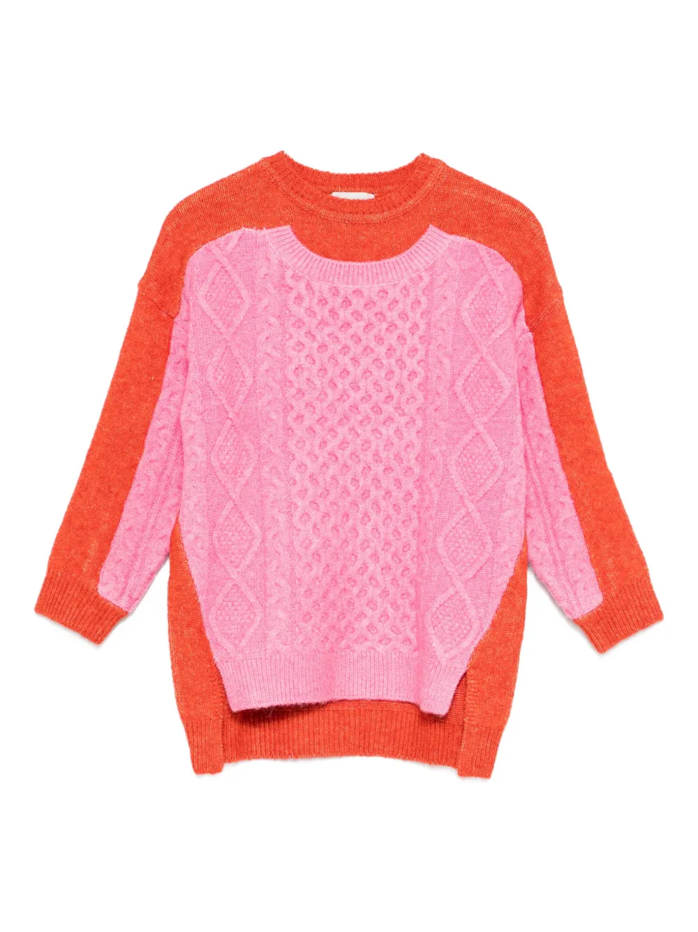 Stella McCartney Kids cable-knit colour-block sweater | Pink | Image 1
