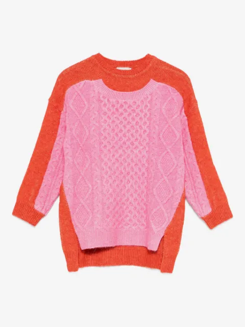 Stella McCartney Kids cable-knit colour-block sweater