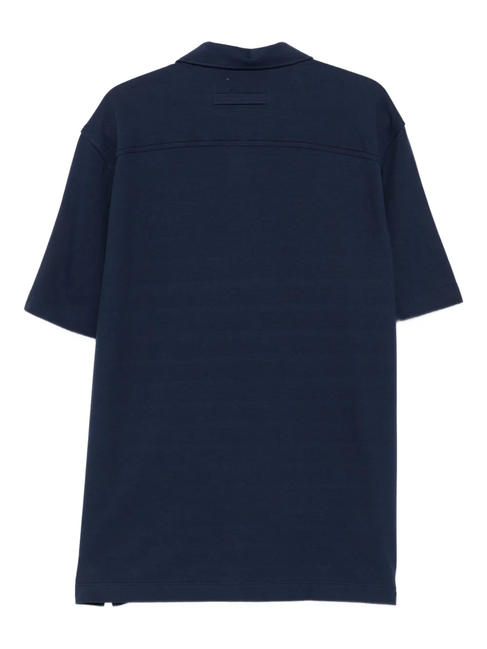 Zegna Poloshirt met knopen en korte mouwen - Blauw