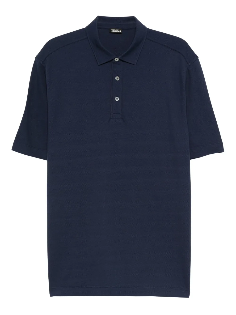 Zegna short-sleeve button polo shirt | Blue | Image 1