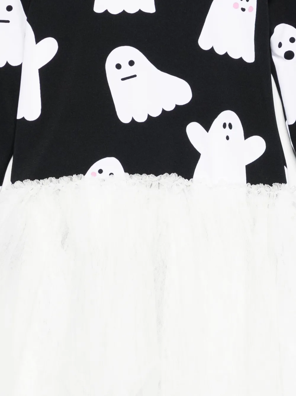 Stella Mccartney Ghost-print Tulle Dress In Black