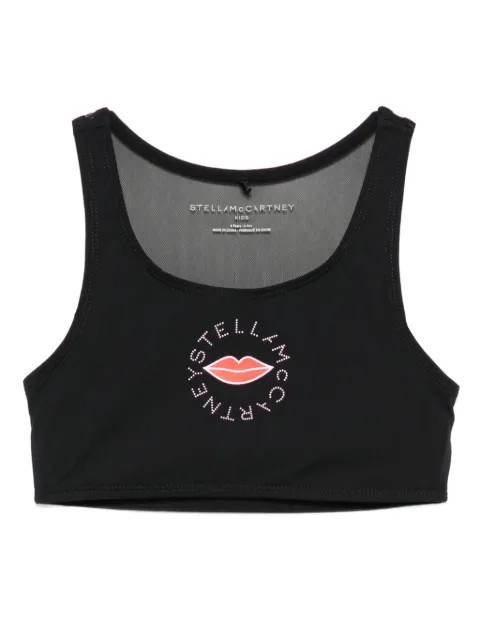 Stella McCartney Kids top corto con labios estampados