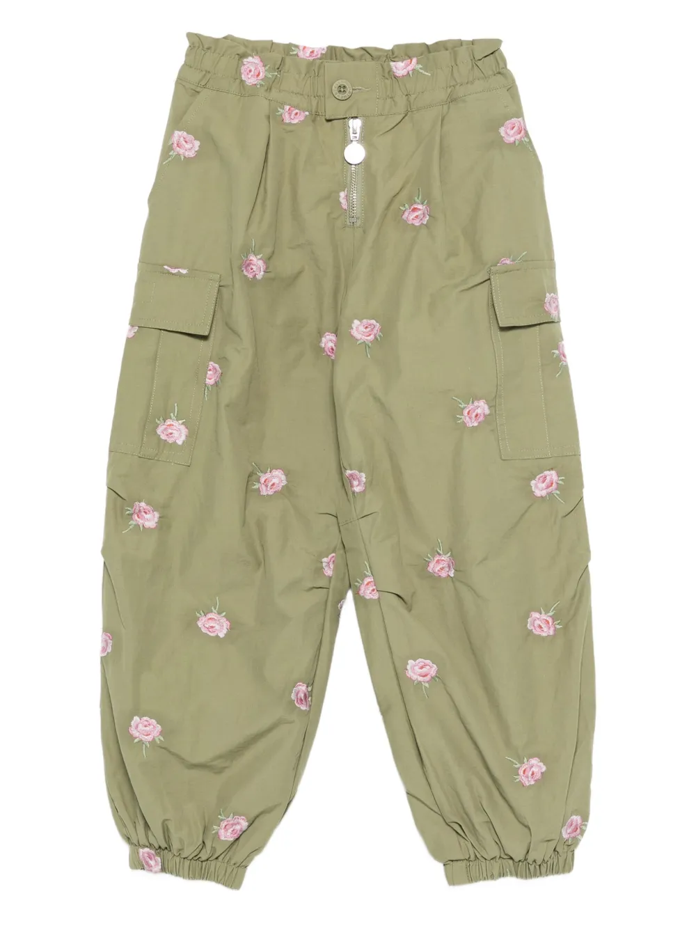 Stella McCartney Kids rose-embroidered cargo trousers | Green | Image 1