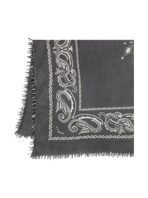 Liska paisley-print frayed-edge scarf