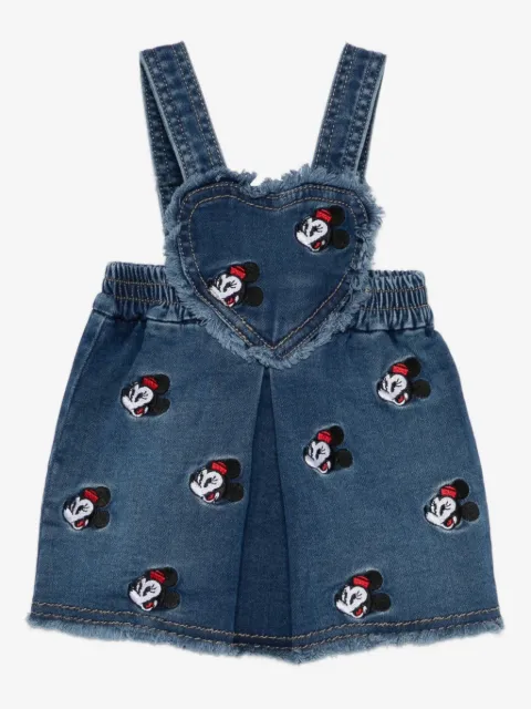 Monnalisa mickey-mouse heart-shaped denim romper
