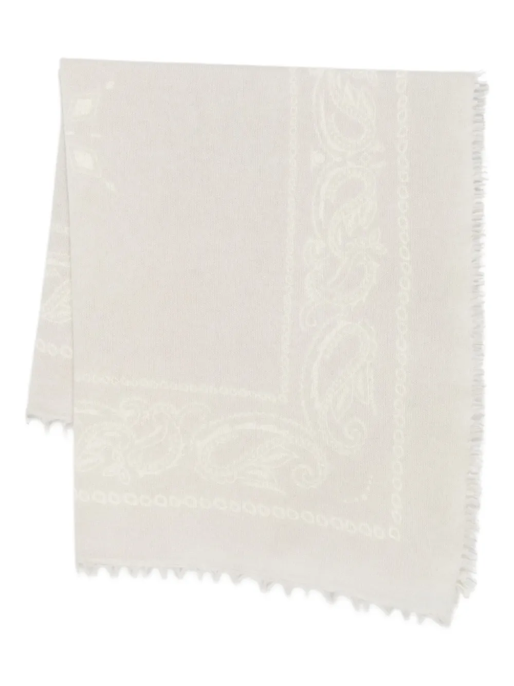 Liska mascada deshilachada con borde de cachemira | blanco | Image 1