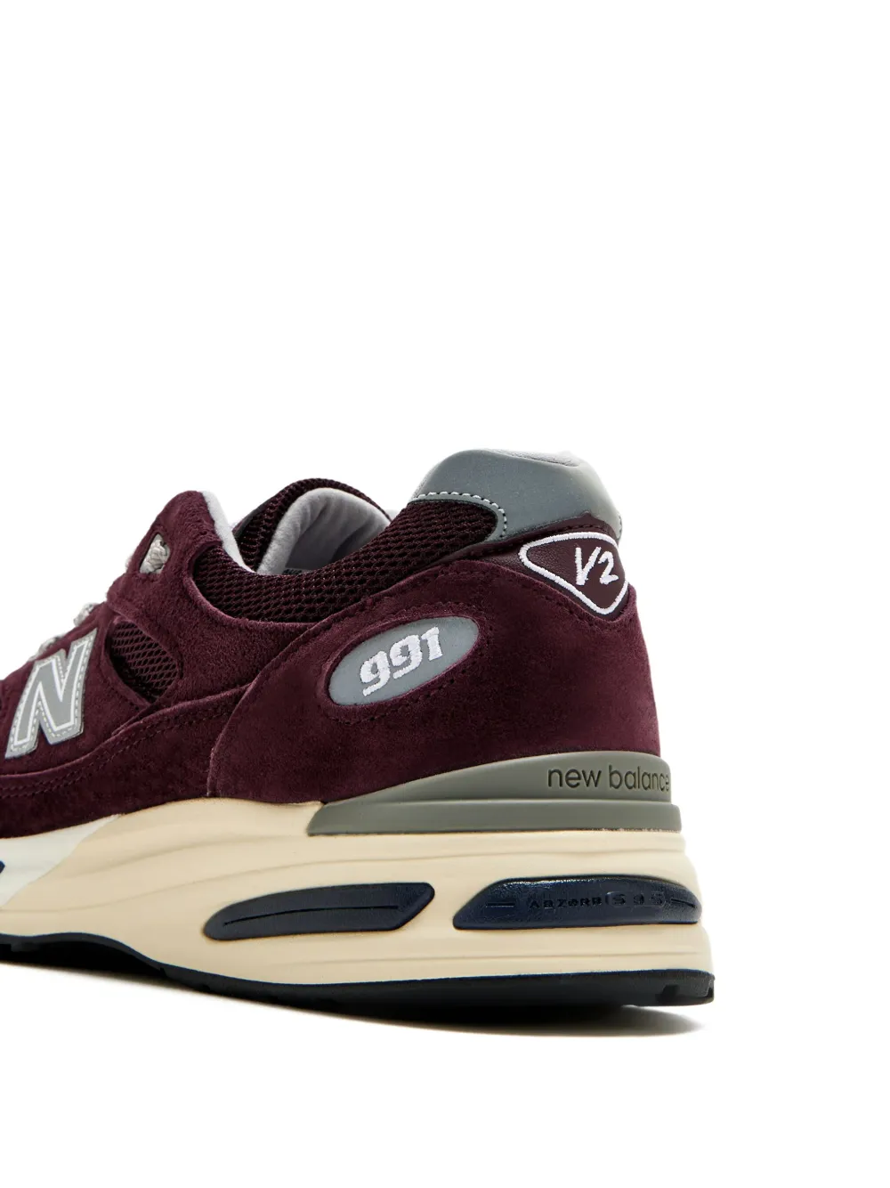 New Balance Made In Uk 991v2 Suede Sneakers In Burgundy