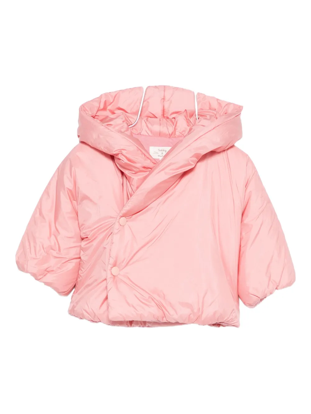 Teddy & Minou Hooded Puffer Jacket In Pink