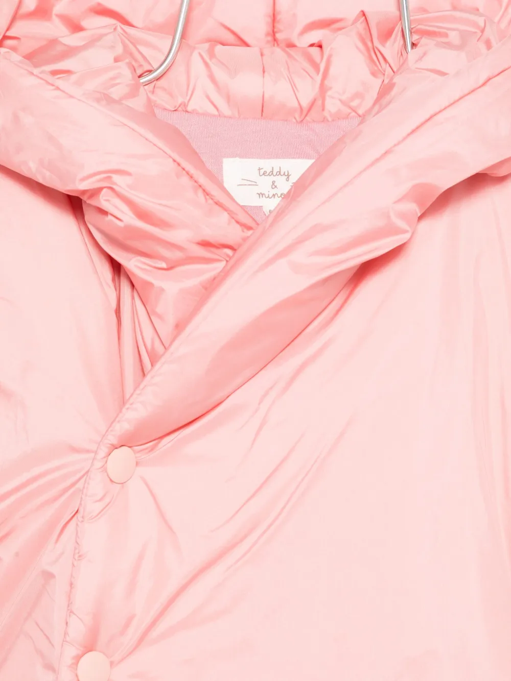 Teddy & Minou Hooded Puffer Jacket In Pink