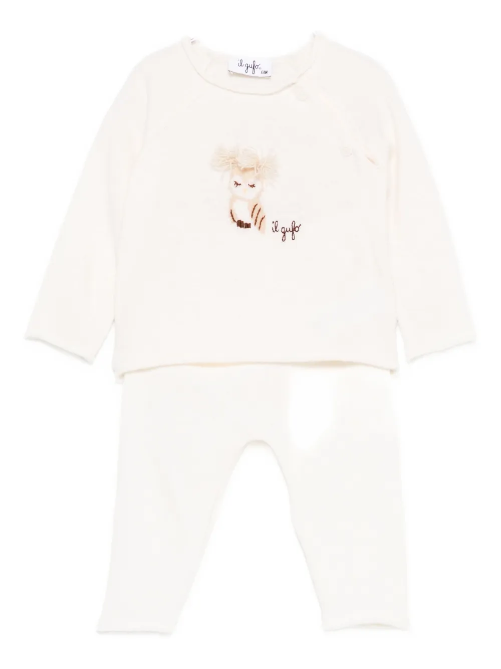 Il Gufo Owl-motif Pyjama Set In White
