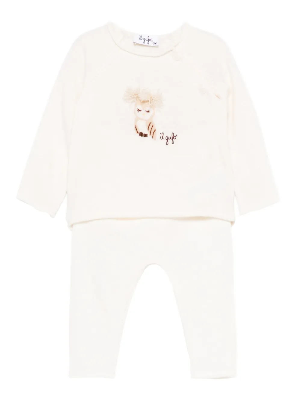 Il Gufo owl-motif pyjama set | White | Image 1