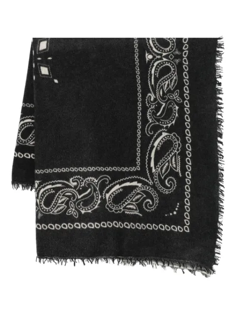 Liska paisley-print frayed-edge scarf