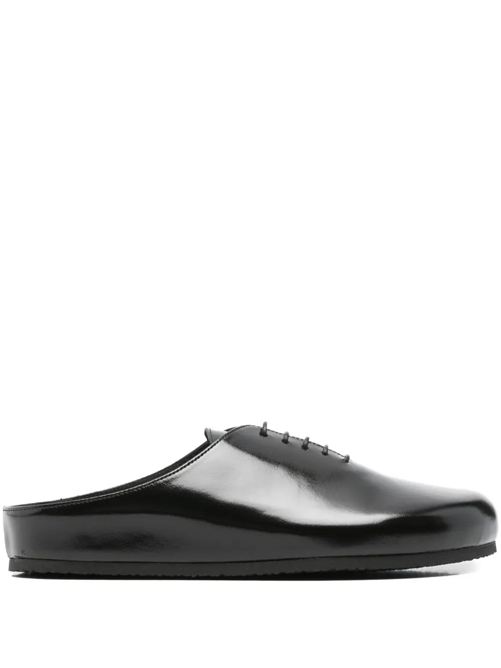 Jacquemus Lace-up Flat Mules In Black