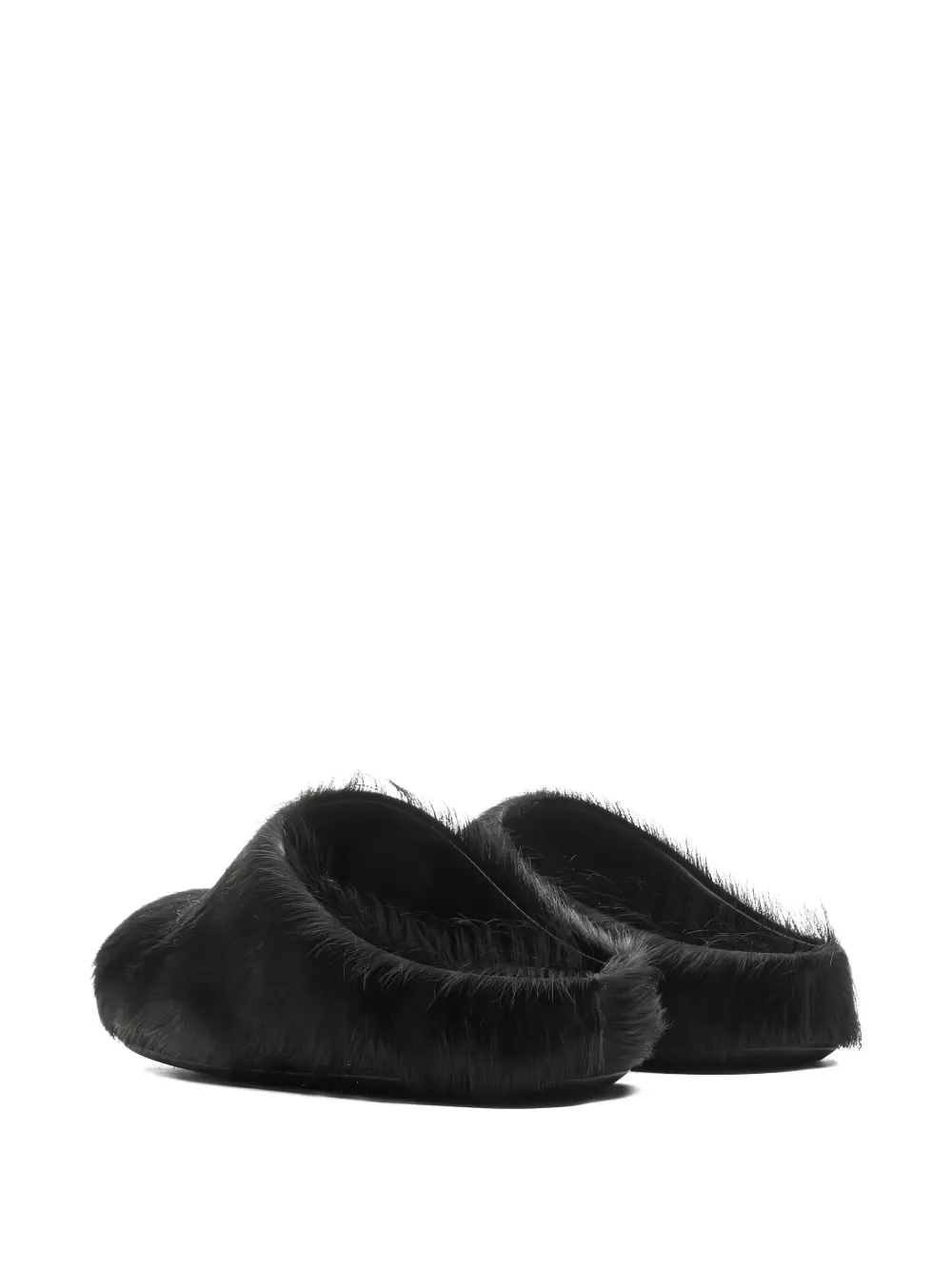 Marni Fussbett calf-hair leather slippers Black