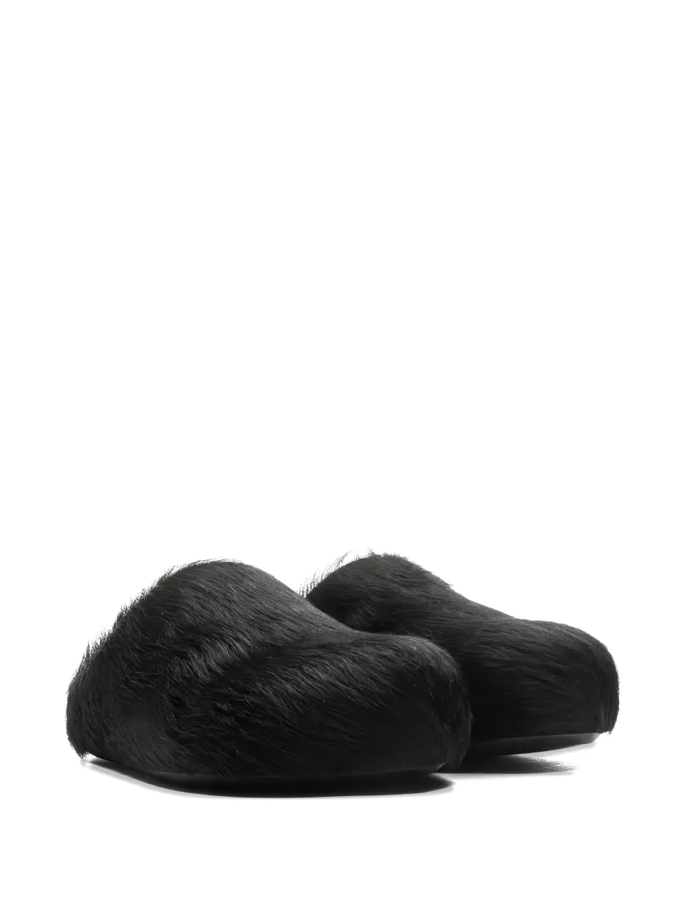 Marni Fussbett calf-hair leather slippers Black