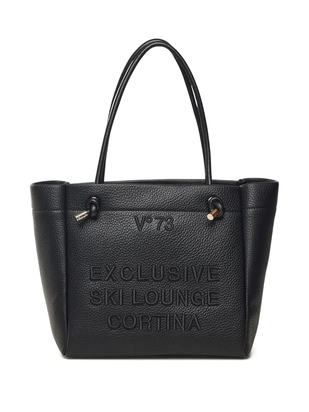 V°73 Cortina embroidered-lettering tote bag | Black | Image 1