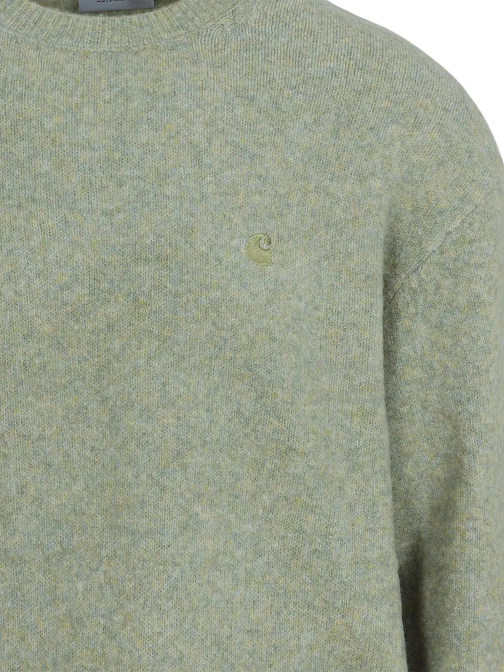 Carhartt Crew Neck Sweater With Ribbed Cuffs And Hem In Green