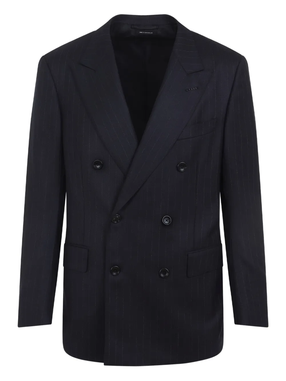 Tom Ford High Twist Double Breasted Wool Jacket Clothing In Blue