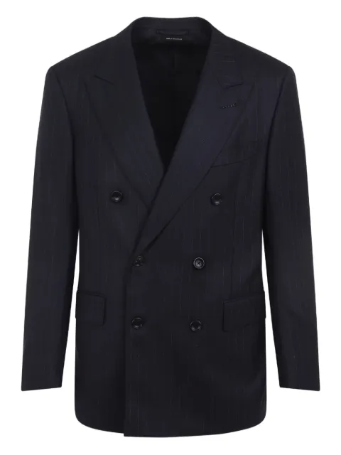 TOM FORD blazer con rayas diplomáticas estampadas y doble botonadura