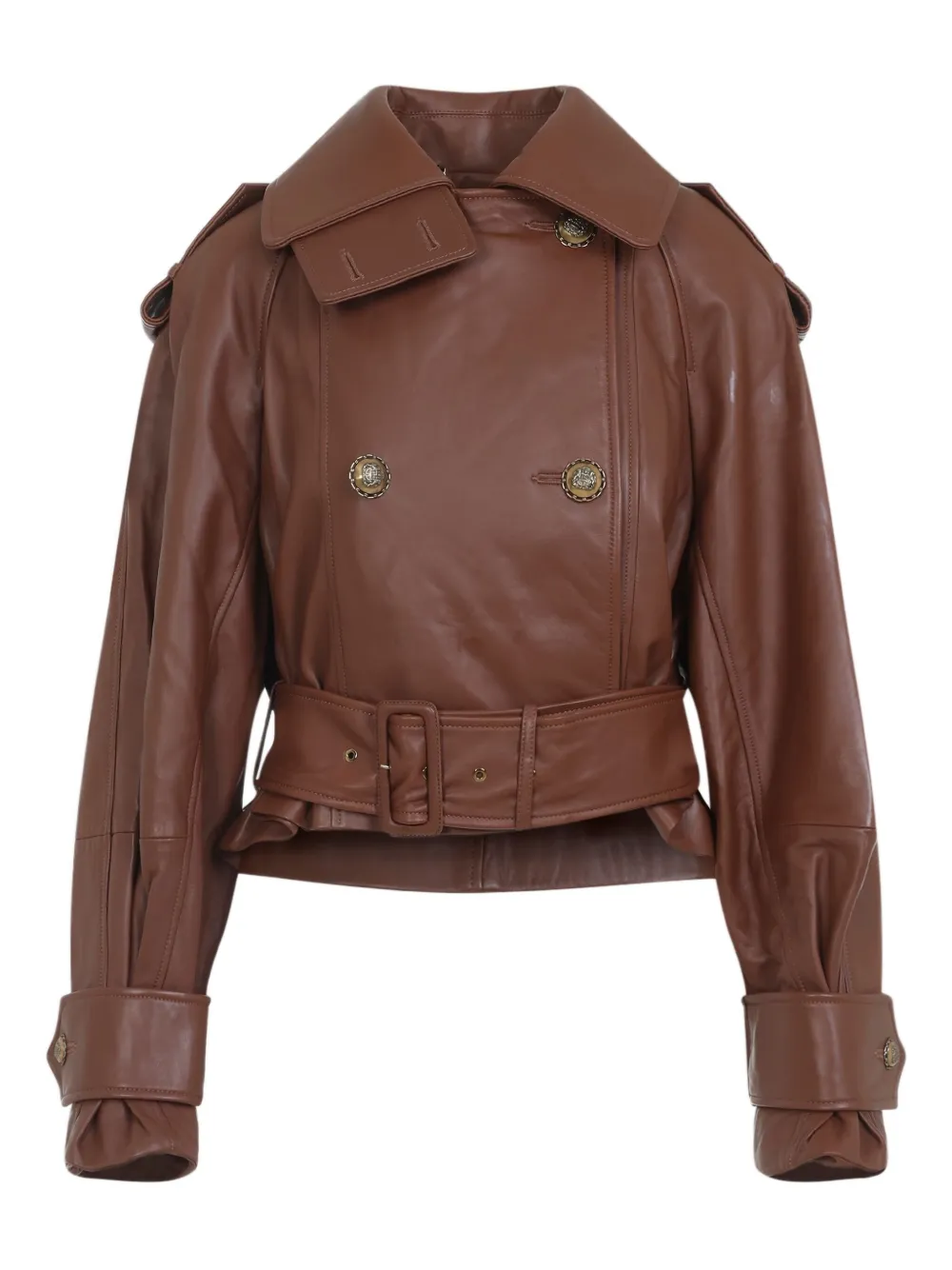 ZIMMERMANN Hypnotic belted leather jacket | Brown | Image 1