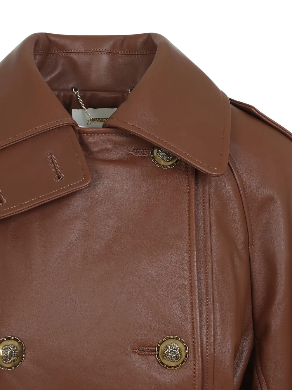 Zimmermann Hypnotic Leather Crop Trench Women In Brown