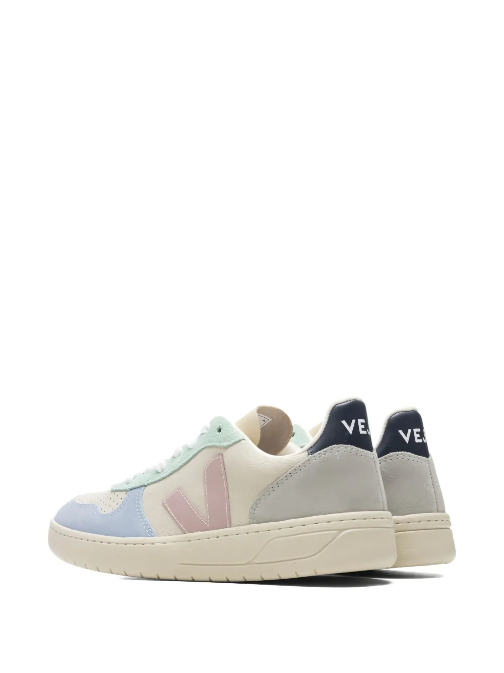 VEJA V-10 suede panelled sneakers Neutrals