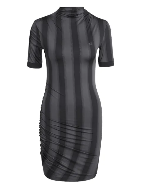 adidas striped mock-neck mini dress