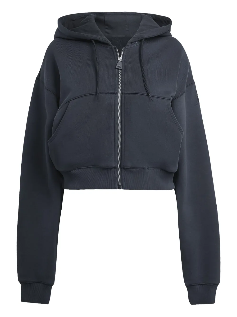 adidas logo-patch zip-up hoodie | Black | Image 1
