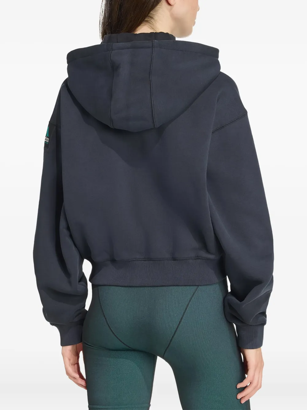 Adidas logo-patch zip-up hoodie - Zwart