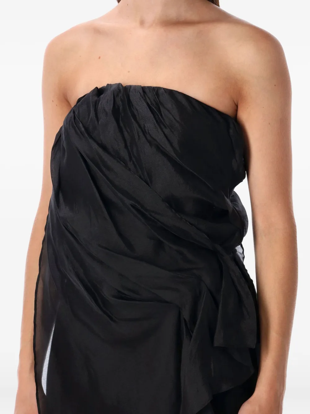 The Garment Gilian Draped-effect Strapless Top In Black